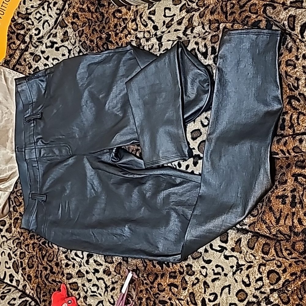 Faux leather pants